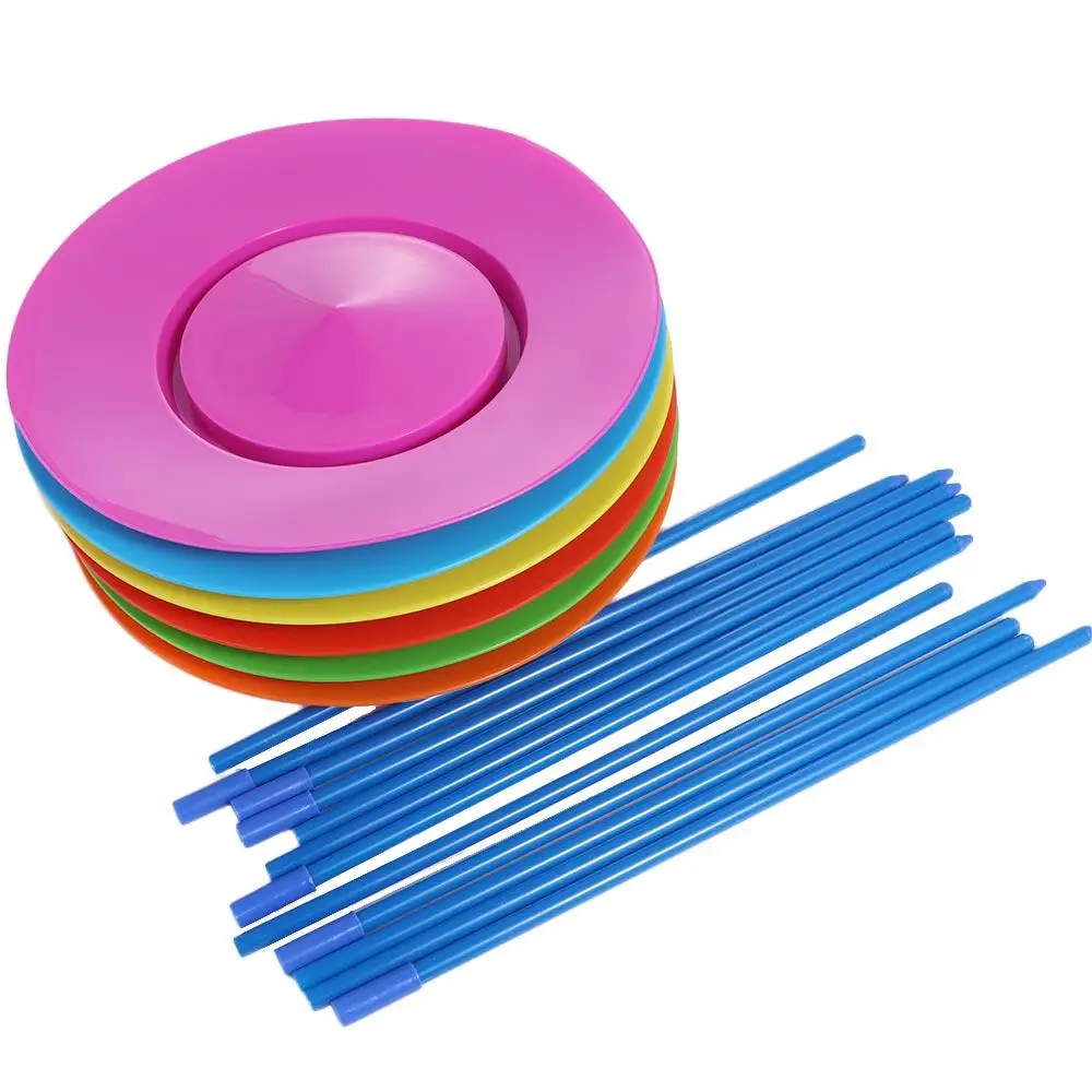 Flying Disc Juggling Spinning Plates Circus Performance Balance Skills Acrobatic Turntable Colorful Ability Training