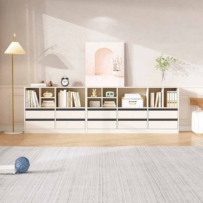 

Cream-style floor-to-ceiling low cabinets, bookshelves, chest of drawers, combination display cabinets