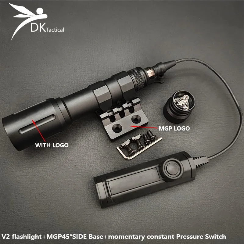 

Tactical Airsoft Metal 1000LM 1300LM High Power Weapon V2 Flashlight and Momentary Constant Pressure Switch Scout Light