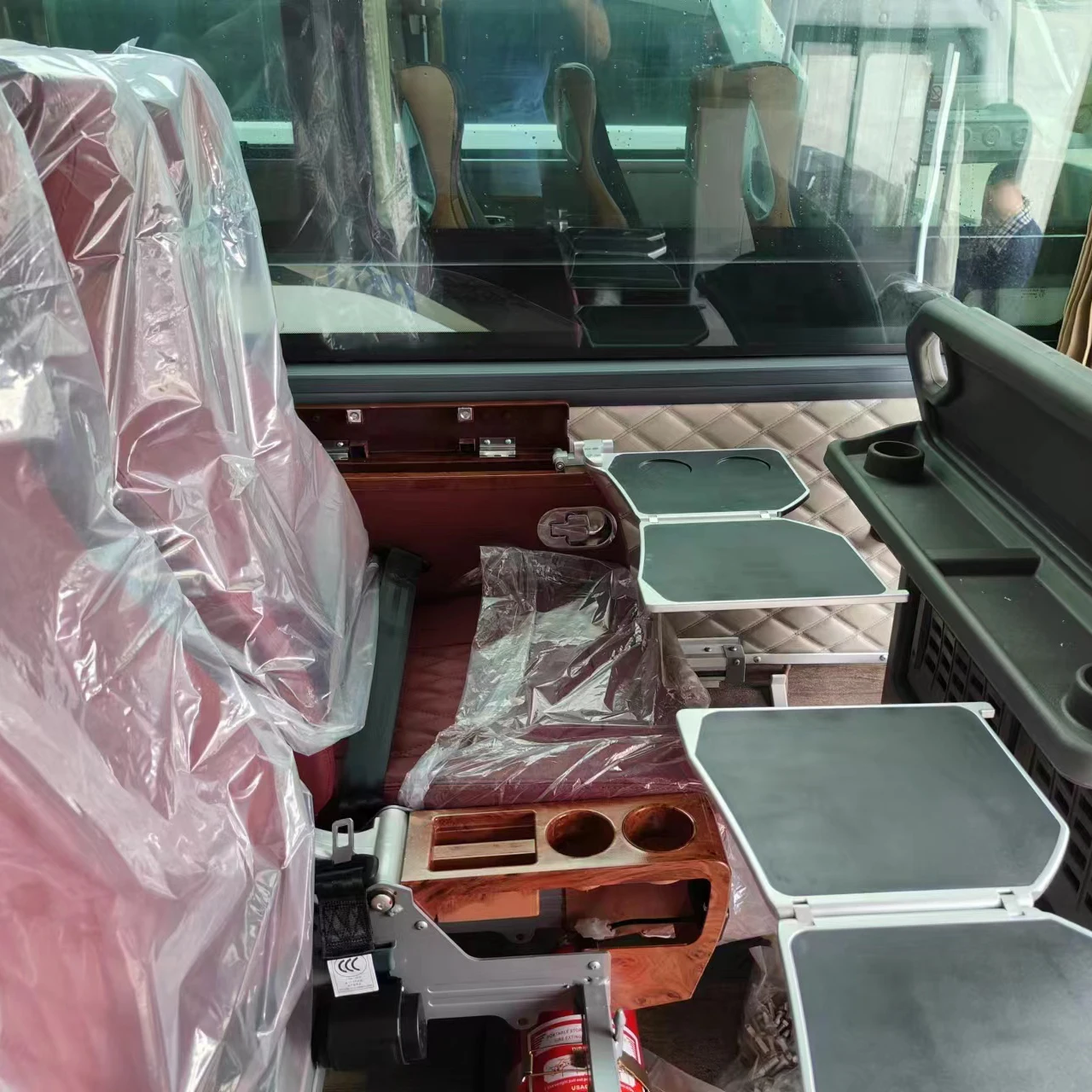 طاولة صينية ألومنيوم قابلة للطي، طاولة سفر قابلة للطي مثبتة على المقعد المدمج لشاحنة السيارة، تصميم RV Train Airplane لتوفير المساحة #6