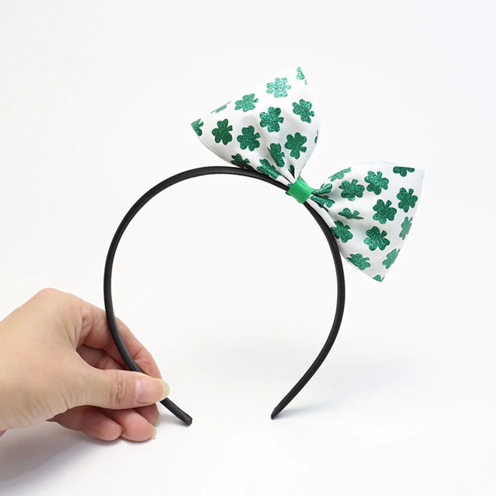 

Clover Headb Set Festival Hair Accessories Shamrock Bow Design St Patricks Day Party Carnival Celebration Hoops