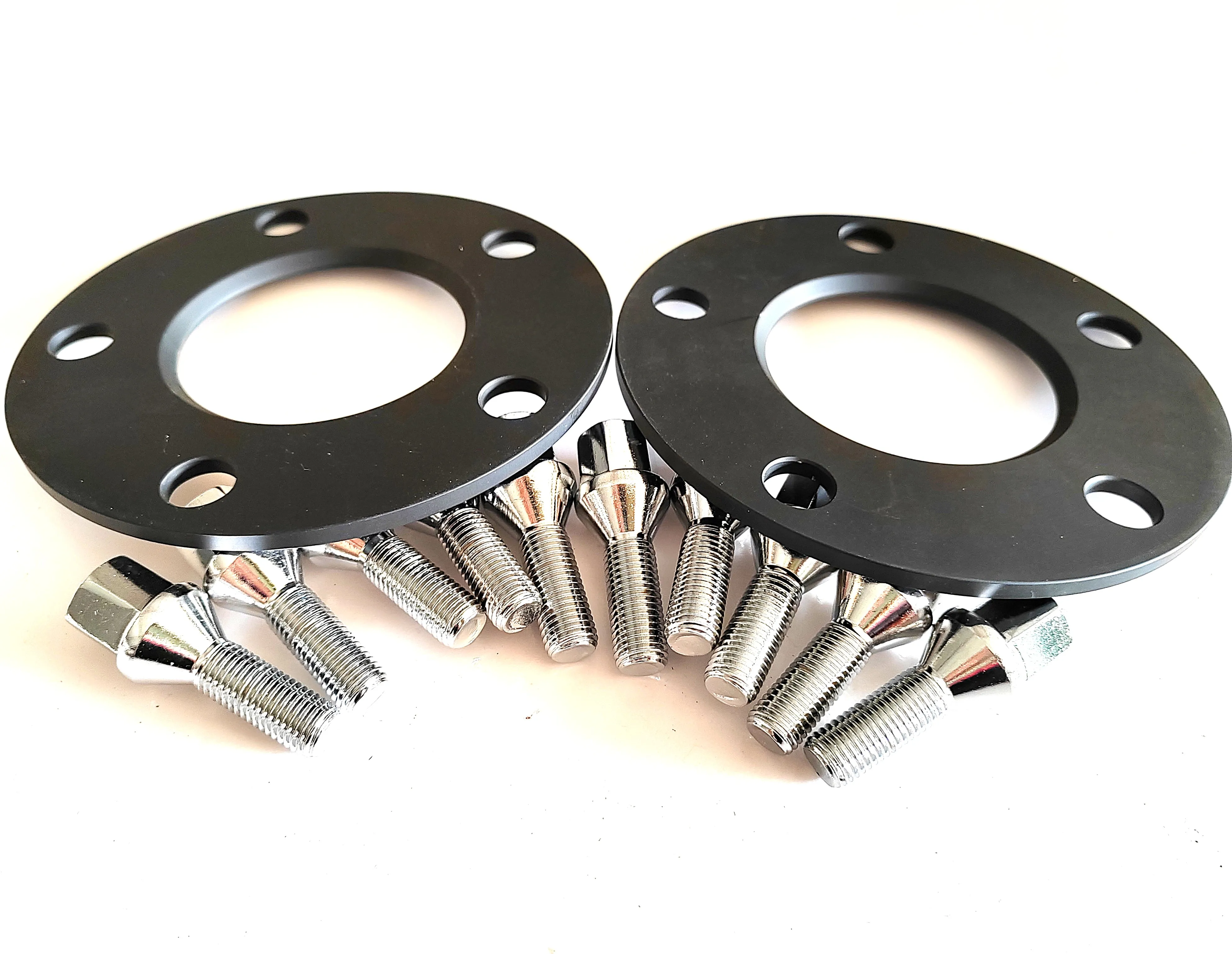 2pcs 5mm 5x120 72.6 Wheel Spacers For BMW 1 Series (E82, E88) - 128i+10pcs 12x1.5 Cone type bolts (Black Anodized) CNC Machined