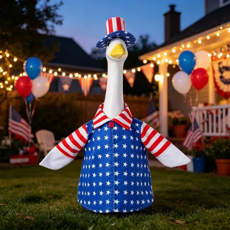 Yellow Raincoat Creative Novelty Party Statue Clothes Hat Set Event and Party Supplies New Independence Day Porch Goose Clothes