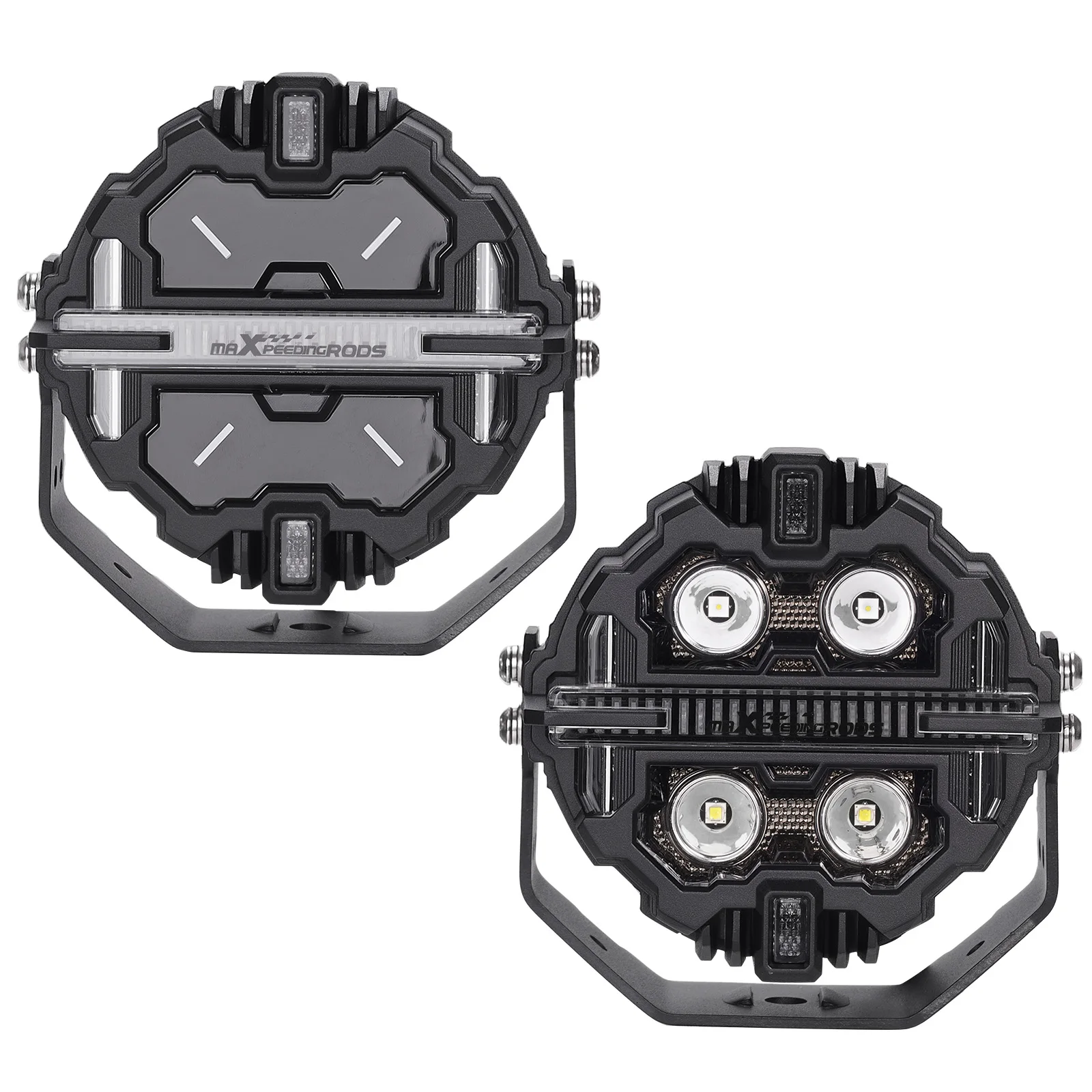 LED Fog Headlights, 5 inch 212W Driving Lights, White Amber DRL RGB, Die-cast Aluminum Work Lamp for Off-road 4X4 SUV