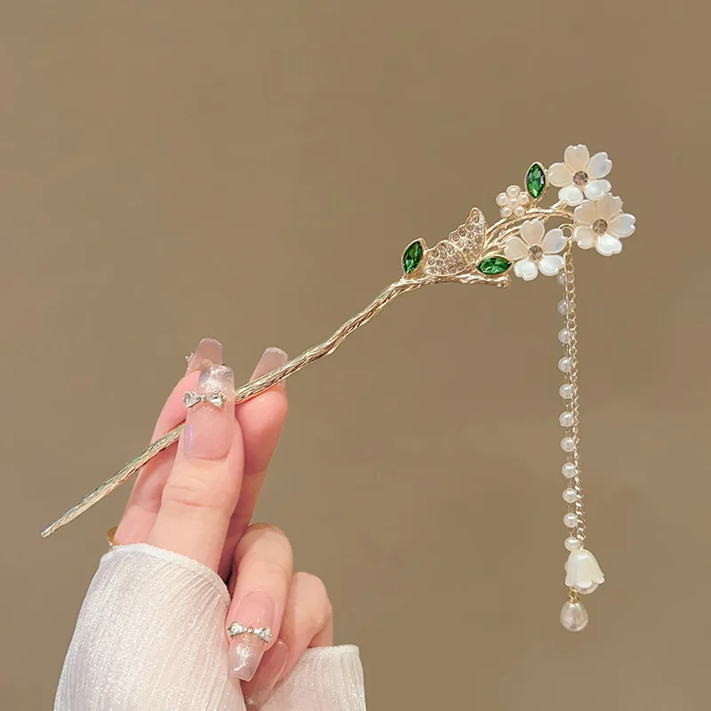 إكسسوارات شعر صينية رائعة جديدة مصنوعة من خليط معدني وإبر شعر نسائية مناسبة للارتداء اليومي ودبابيس شعر للفتيات