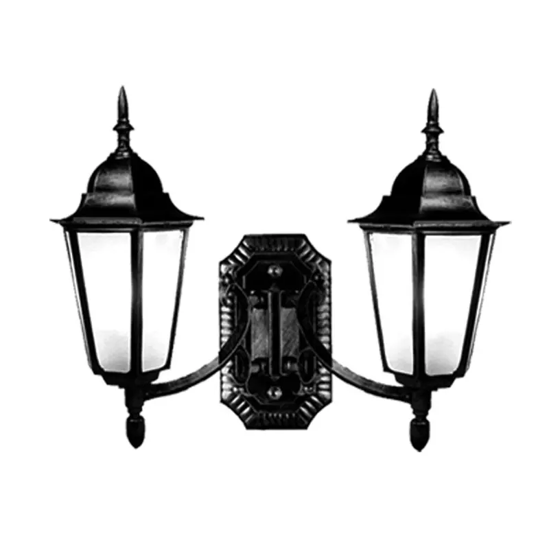 Outdoor Waterproof Double-heads Wall Lamp Courtyard Balcony Wall Lamp Outdoor Garden Gate Stone Pillar