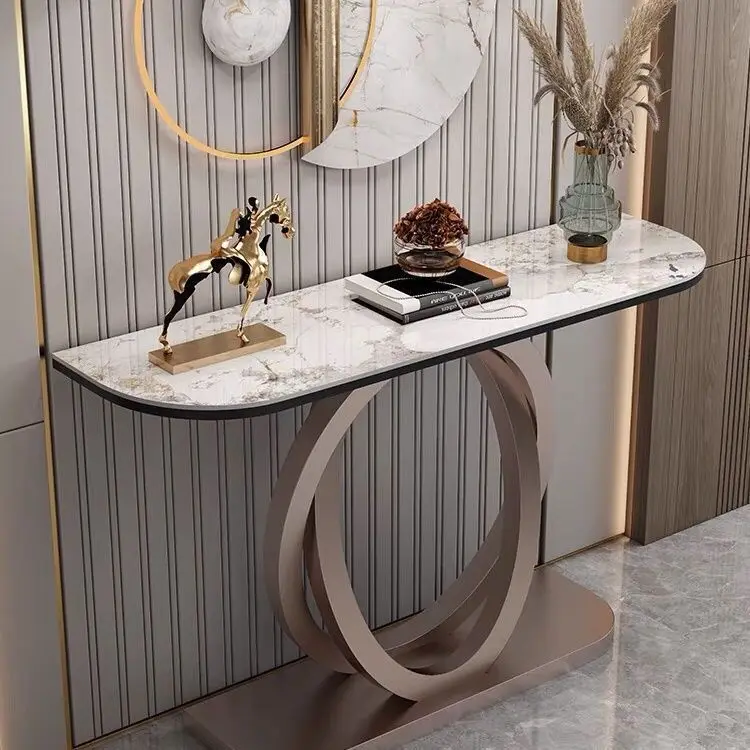 Nordic style Italian porch table cabinet new light luxury irregular oval semicircle simple fashion industrial style luxury