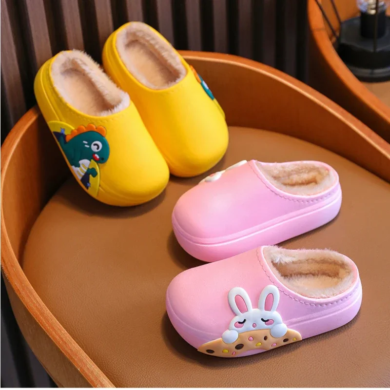 Pantufa Kid Cotton Slippers Winter Cartoon Waterproof Cotton Shoe Plush Home Shoe Fashion Boy Shoe Anti Slip Girl Shoe Kid Shoe