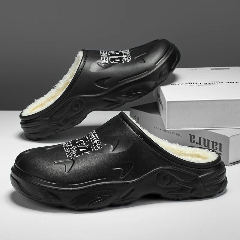 شبشب شتوي للجنسين مقاس 46 47 أحذية منزلية داخلية غير قابلة للانزلاق ناعمة دافئة مقاومة للماء أحذية قطنية منزلية كبيرة جدًا