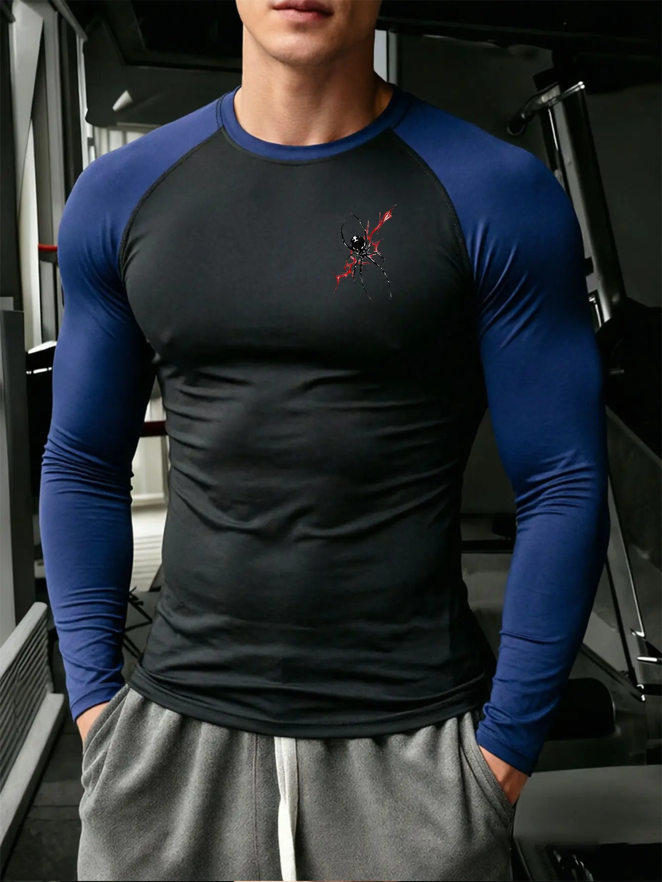 2026Men's Compression Long Sleeve Shirt Black Fitness T-shirt Male Running Quick Drying Gym Top Sun Protection Sports Base Layer