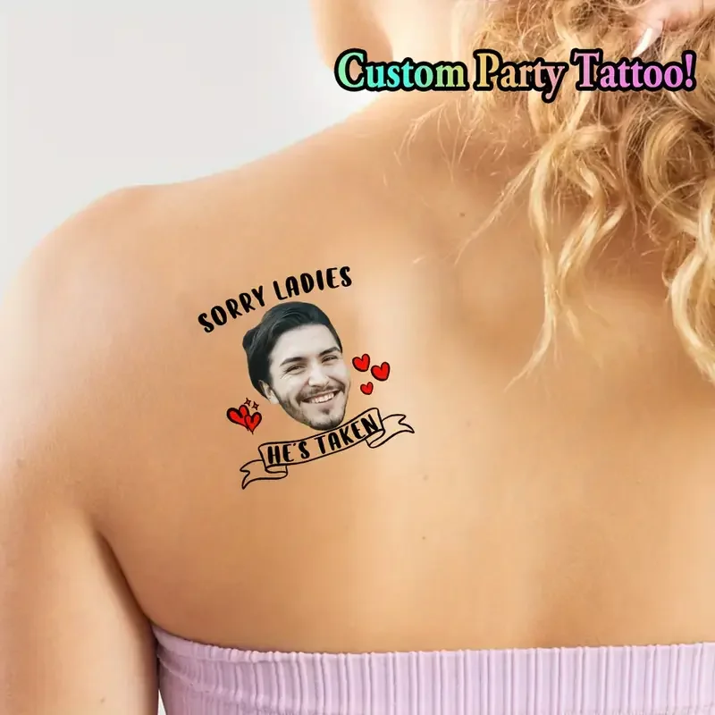 ملصق وشم مؤقت قابل للتخصيص، تصميم ممتع لعيد الحب، الذكرى السنوية لحفلات الزفاف، فن الجسم 15 قطعة