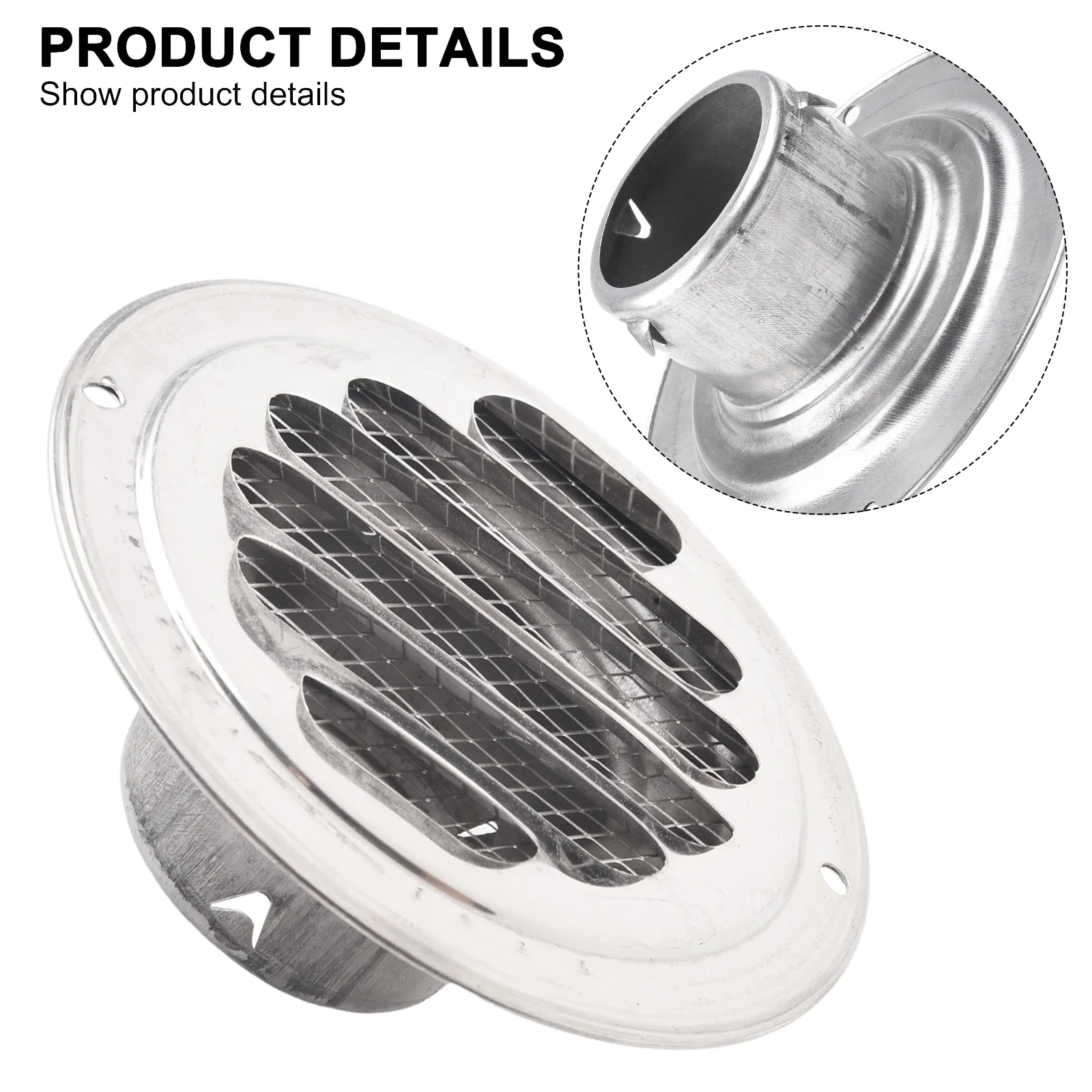 Tool Duct Ventilation Vent Grille Exterior Wall Round Stainless Steel Multi Purpose Use Promote Air Circulation