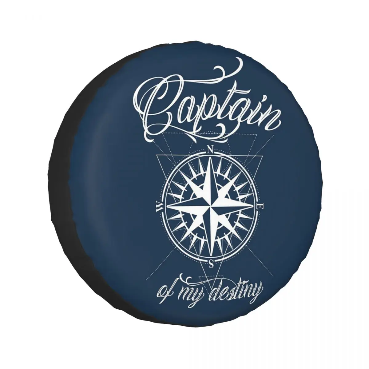 Custom Nautical Compass Captain Anchor Boat Spare Tire Cover for Car Trailer 4x4 Wheel Protector Covers 14