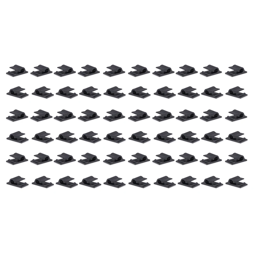 

60 Pcs Cable Clips Wire Fixing Clamps Organizer Small Plastic Rack Management Holder Cord Self Adhesive Car Line Tidy