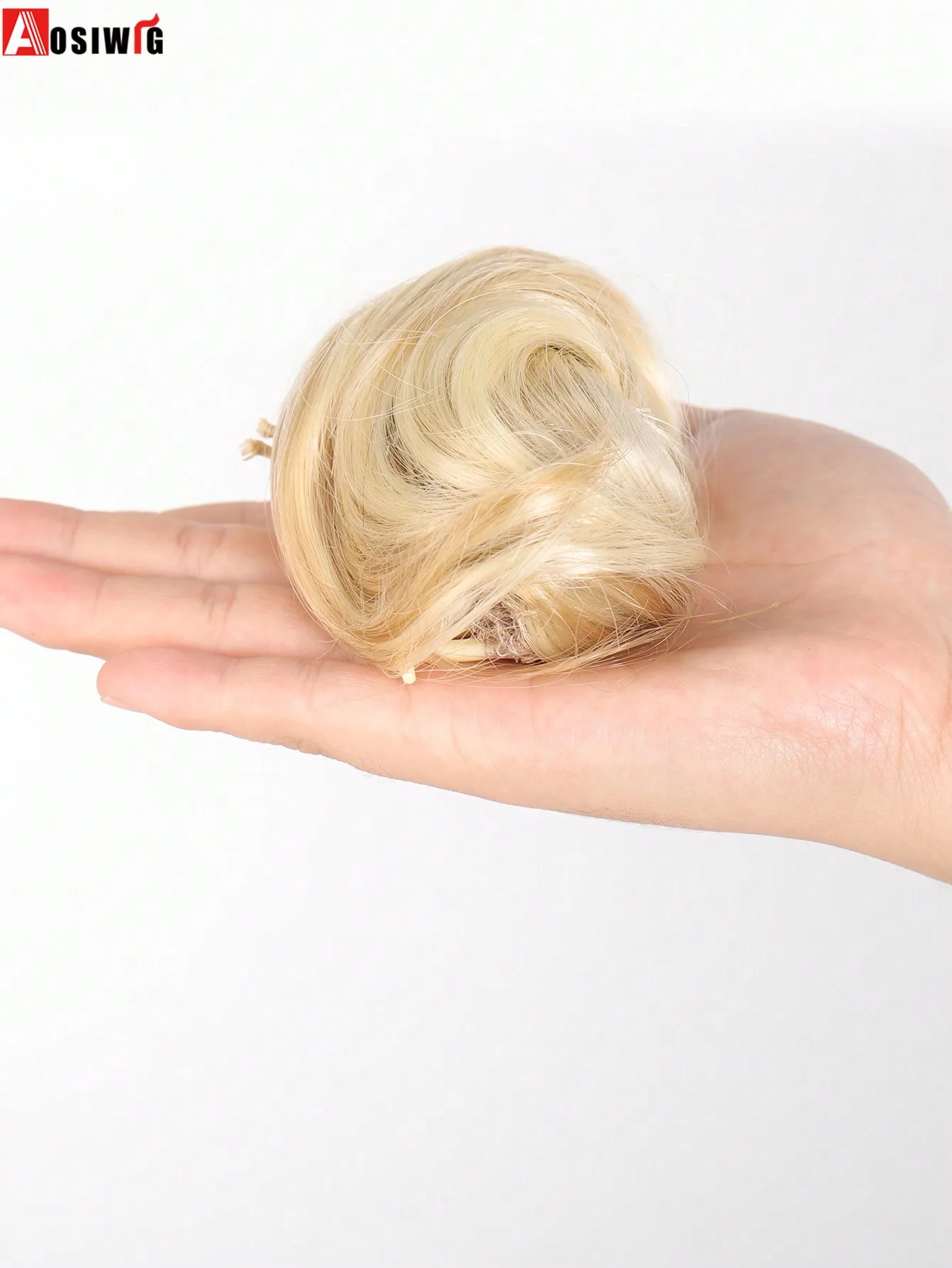 Ashifts-Postiche chignon synthétique ultraviolet pour femme, postiche chignon désordonné, bande élastique, fausse pince à cheveux en caoutchouc, queue de cheval à pince