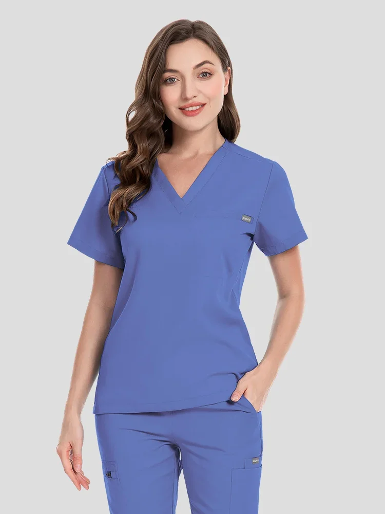 Hospital surgery women's short-sleeved casual nurse suit two-piece elastic slim-fit hand washing clothes clinic work