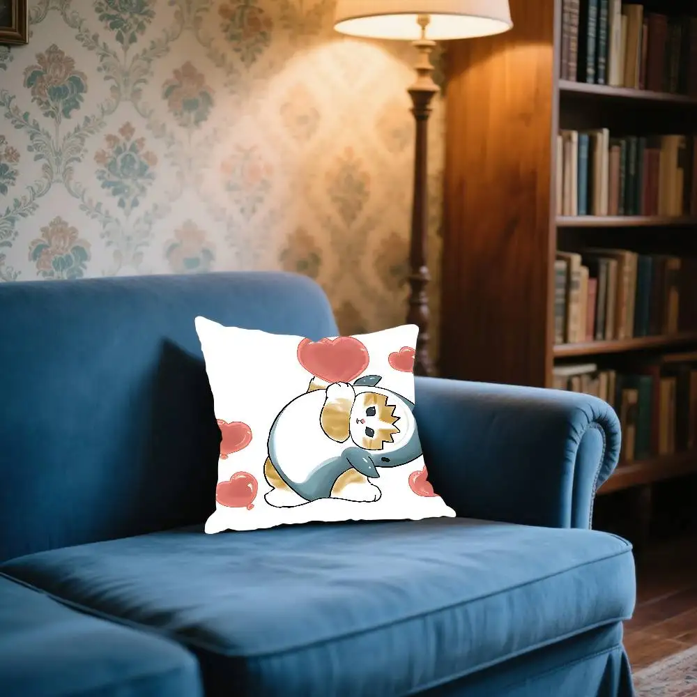 Hand Drawn Cute Cat Cushion Cover For Living Room Bedroom Sofa Square Office Decorative Pillowcase Soft Throw Pillows Gift