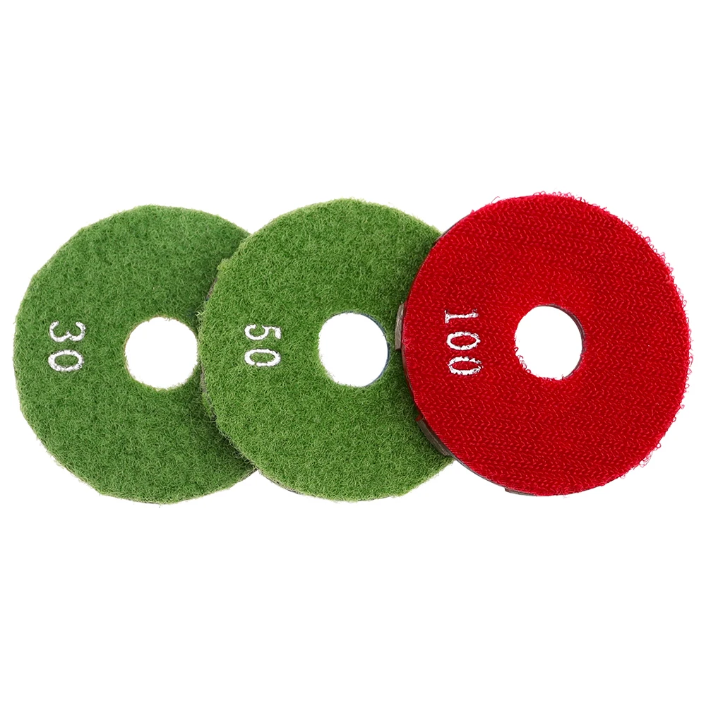 RIJILEI 3PCS 3Inch Metal Grinding Pads 80mm Diamond Polishing Pad Dry/Wet Concrete Floor Grinding Disc Marble Granite 3JKP