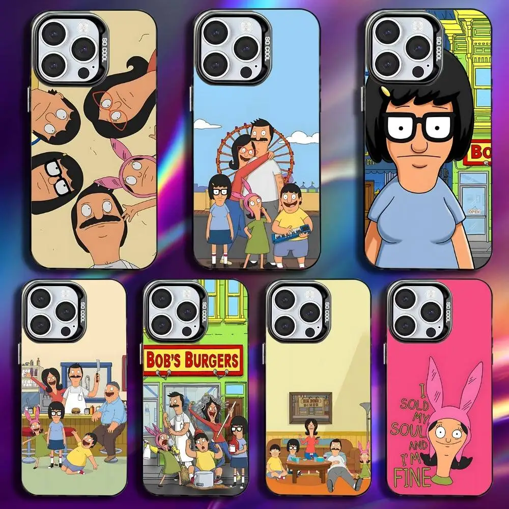

Cartoon B-Bob Burger-ES Phone Case For iPhone 16,15,14,13,12,11,Pro,Max,Plus,Mini,XS,SE Anti Fall Black Matte Hard Bumper