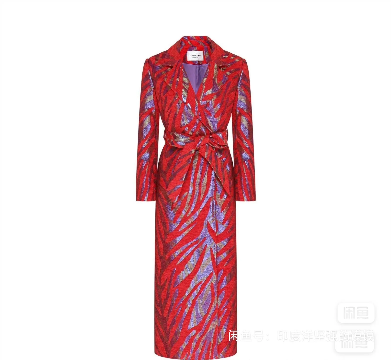 

Fashion Women Jacquard Coat Autumn Winter Long Coat Luxury Trench Jacket Oversized Overcoat Turn-down Collar