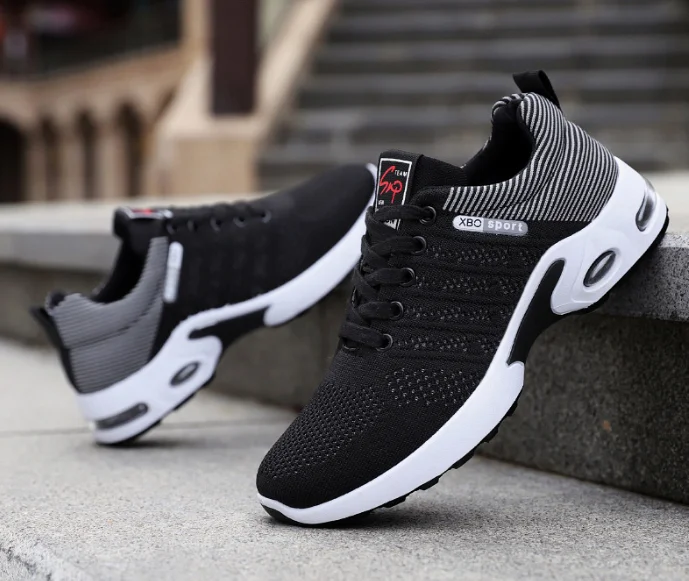 Men's shoes spring new trend men's shoes breathable lace-up running shoes Korean version of light casual walking shoes men