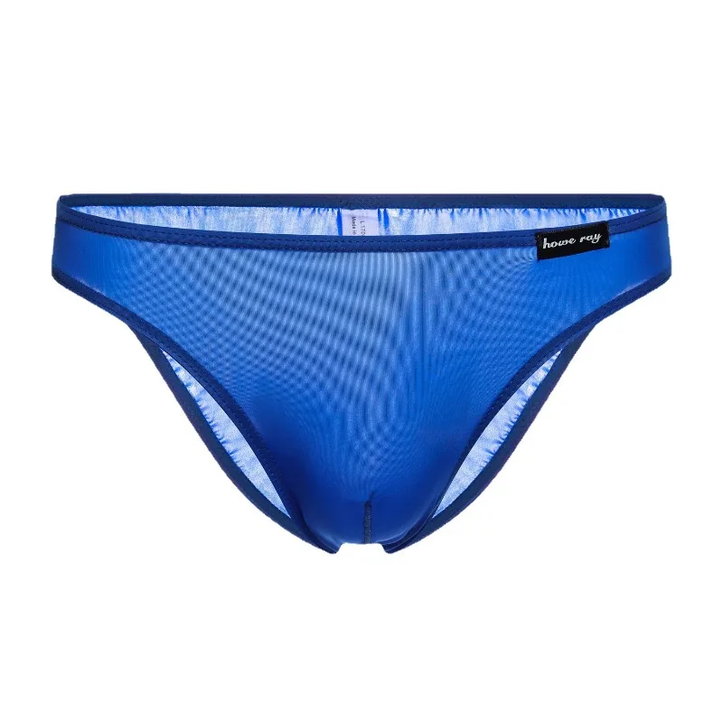 Howe Ray Semi-see-through Underwear For Men Ice Silk Sheer Sexy Briefs Low Rise Sensual Semi-transparent Men's Panties U Pouch
