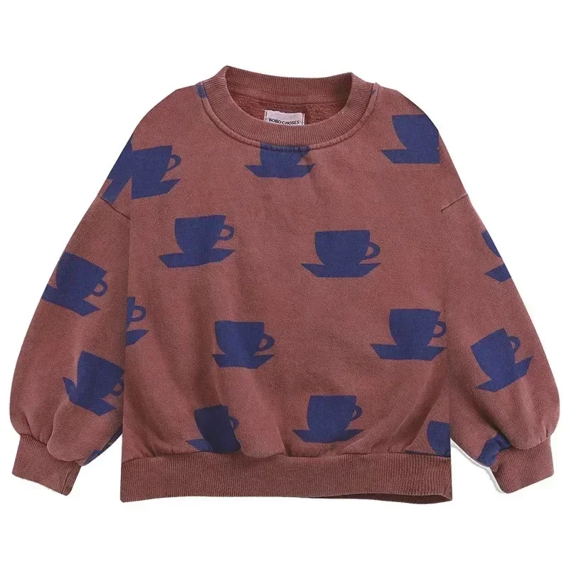 Kid Jumper OUYANG&IVAN Kids Cotton Sweatshirt AW New Children Magenta Velour Clothes Boy Girl Loose Warm Top Sweaters Outwear