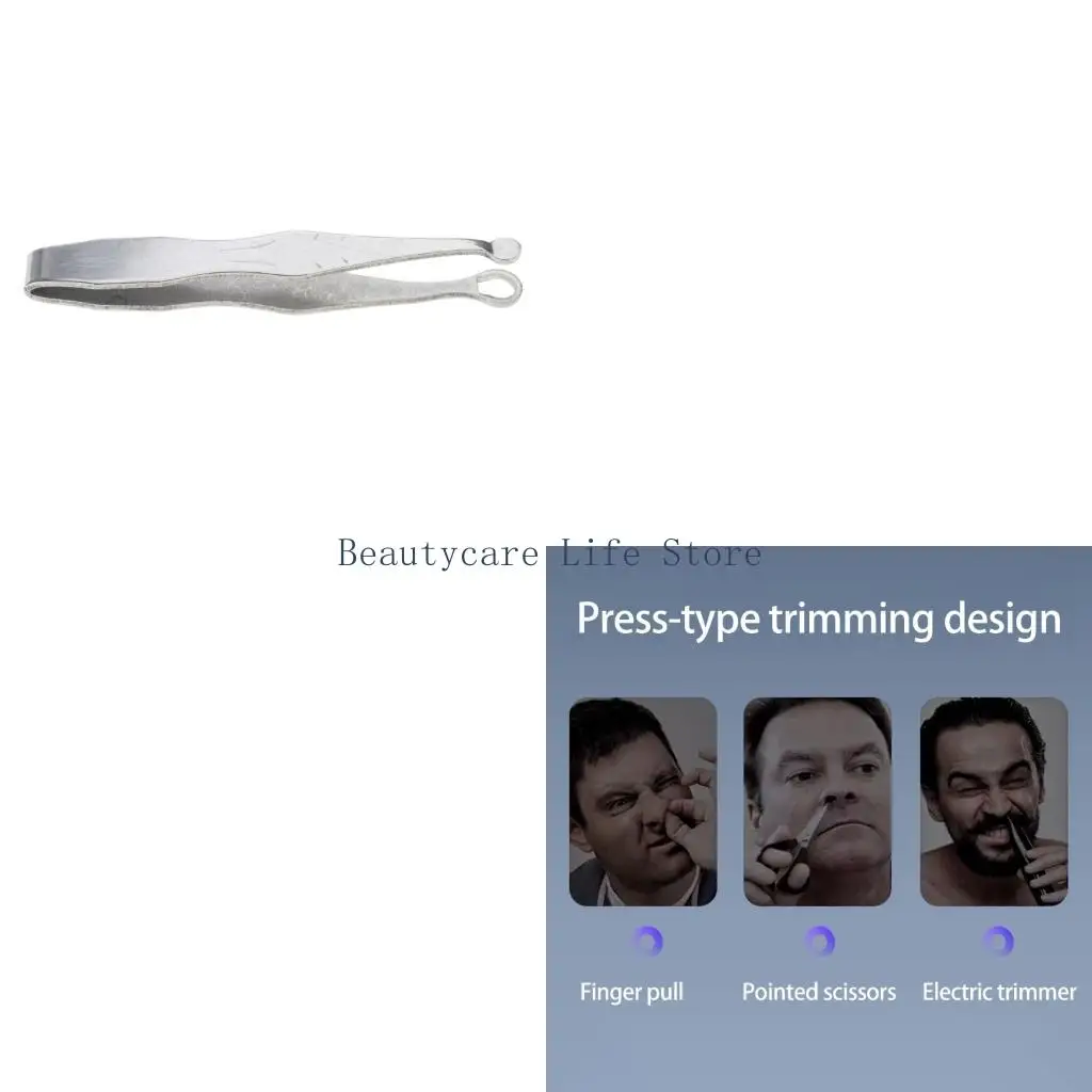 652C Stainless Steel Nose Hair Trimmers Handheld Rounded Blade Manual Hair Removal