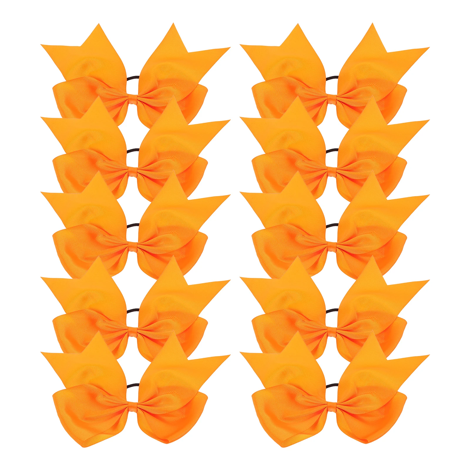 

10pcs Orange Cheer Bow Hair Accessories 8 Inch Cloth Bowknot Headband Elastic Bands for Girls Dance Hairstyles