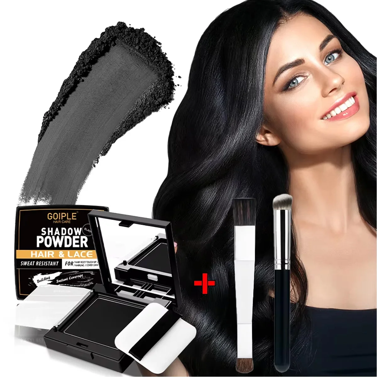 12g Hair Shadow Powder Waterproof Hairline Edge Control Powder Root Cover Up Hair Concealer & Puff Instantly Fills Thinning Hair