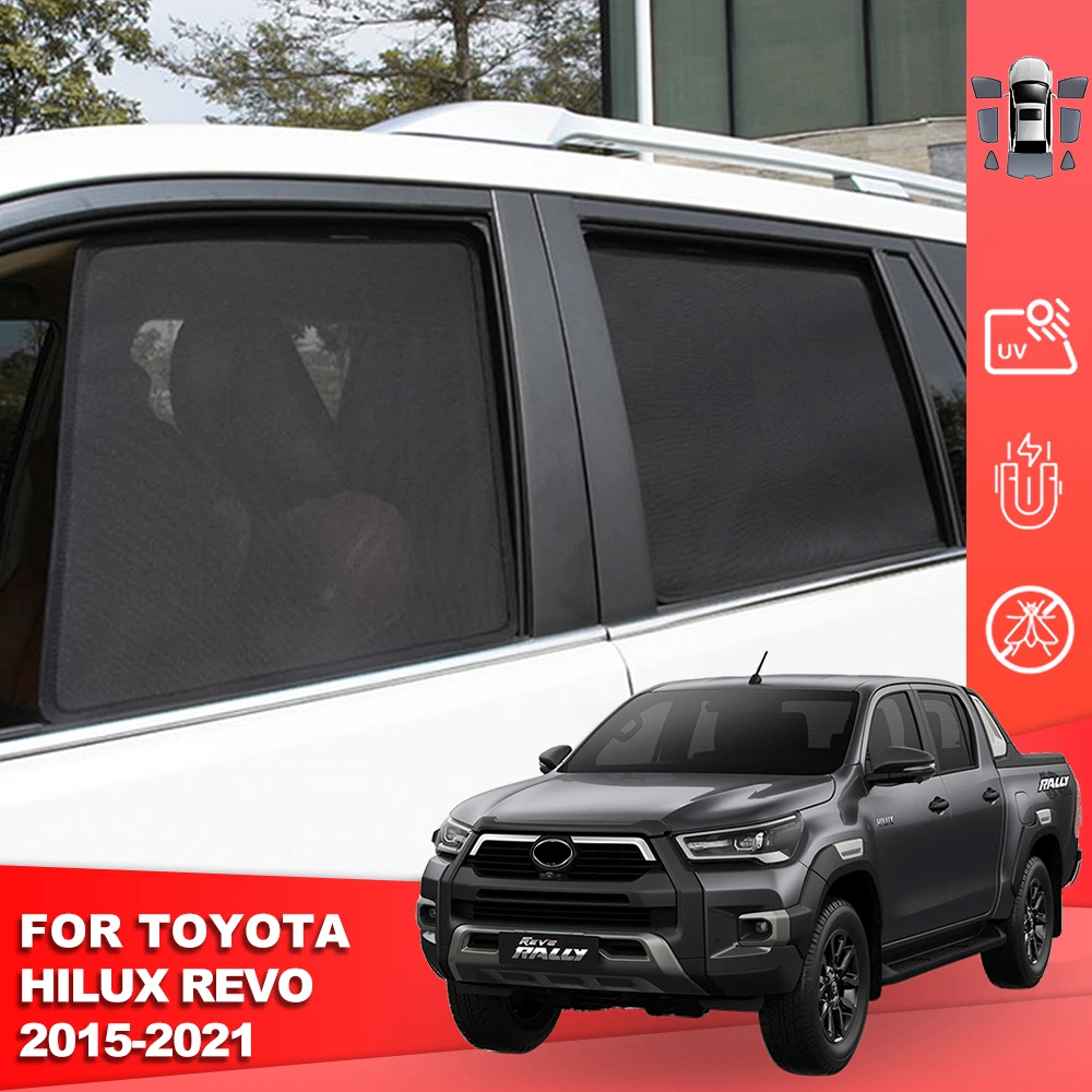 

For Toyota HILUX VIII Pickup REVO 2015-2024 Magnetic Car Sunshade Rear Side Baby Window Sun Shade Visor Front Windshield Curtain