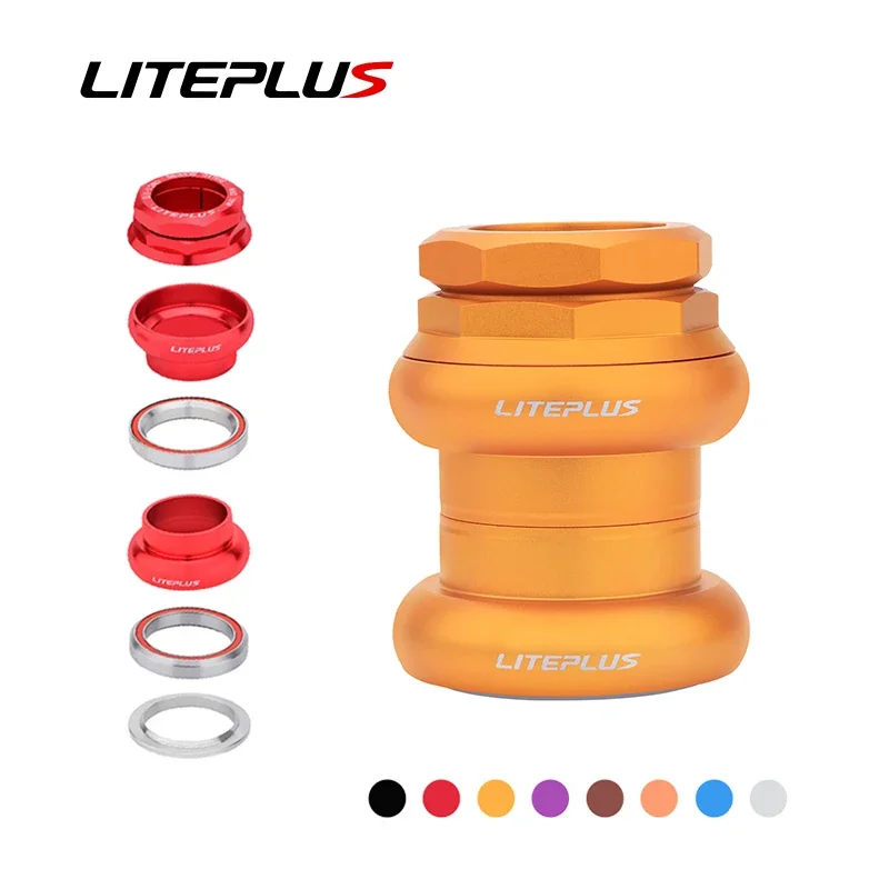 Liteplus Foldable Bicycle Headset Aluminum alloy plating/anodized sealed bearings Exterior 1-1/8 Bike Bowl Set Bicycle parts