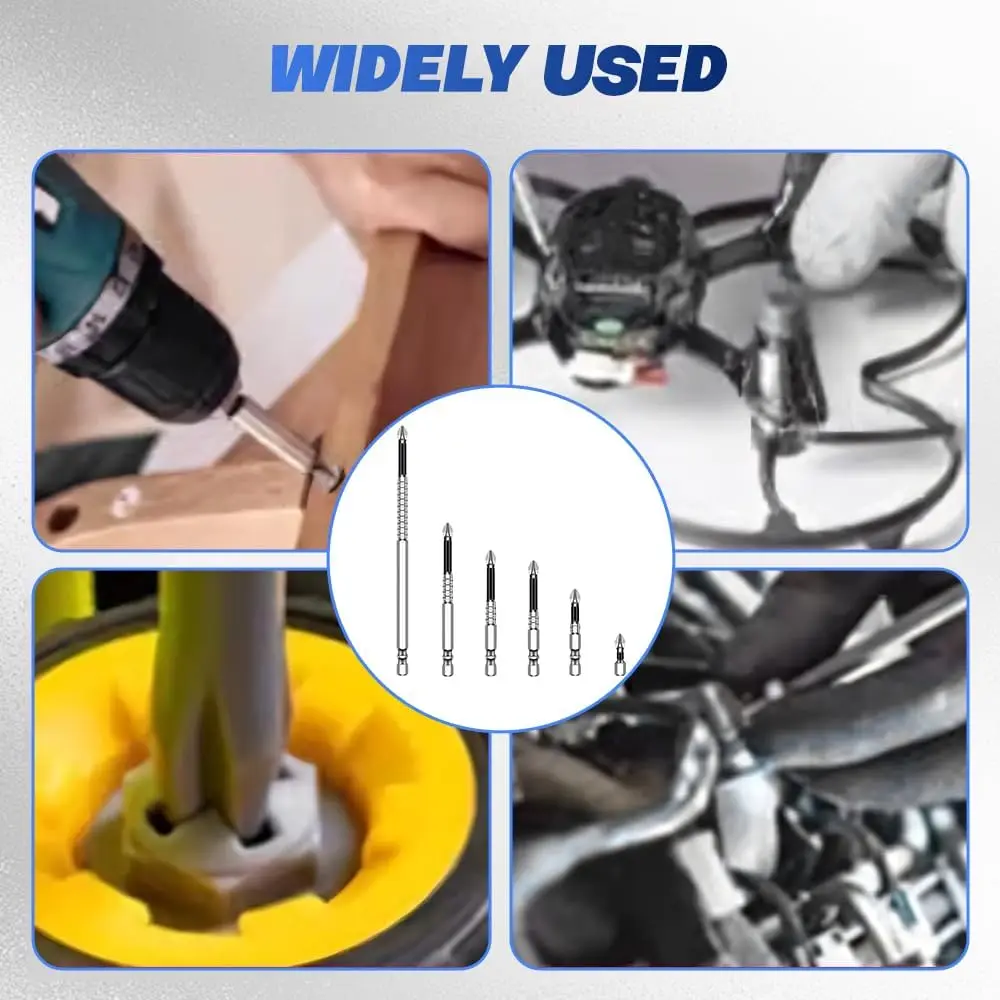 Strong Magnetic Screwdriver Drill Bits Set Alloy Stee Cross Impact Driver Bits Anti-Slip Screwdrivers for Electric Power Tools