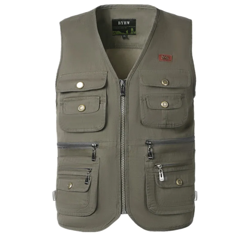100% Cotton Outdoor Men Muti-pockets Vest Spring Autumn Hiking, Fishing,, Climbing, Camping Vest  Photography Vest Jackeket