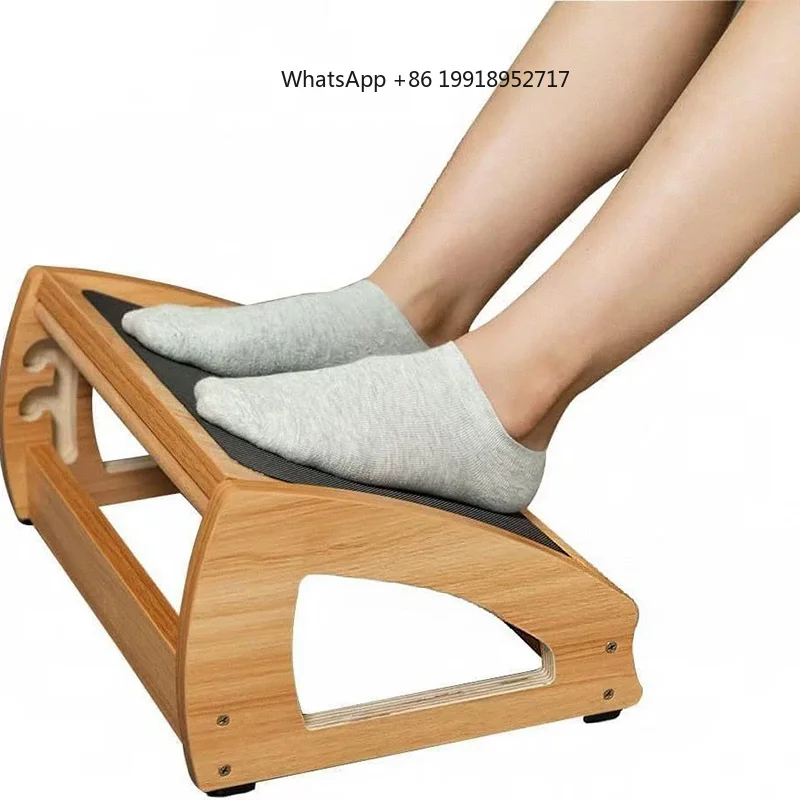 Under Desk Footrest Wooden Foot Rest Ergonomic Foot Stool Desk Leg Rest Pain Relief for Home Office Living Room Computer Working