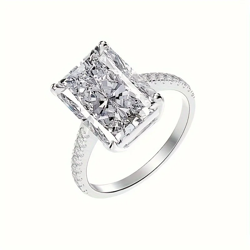 

925 sterling silver Moissanite Bead Decor Ring, Fashion Trendy Retro Ring For Women And Men, Birthday New Year Gift