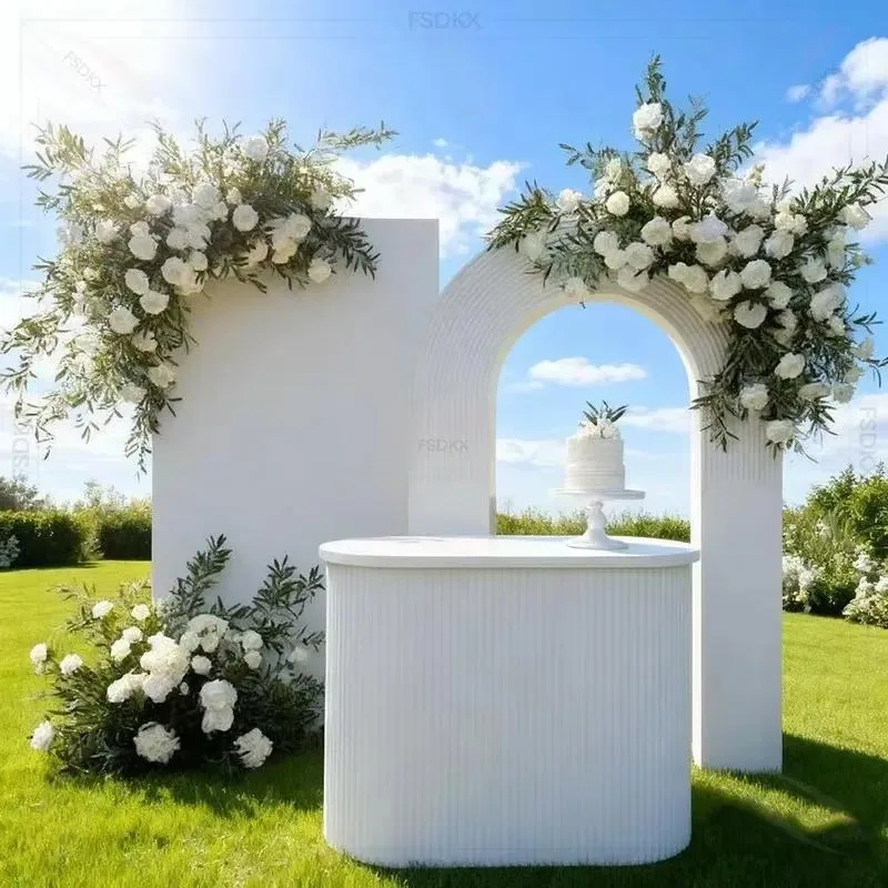 Elegant design event background PVC panel with cake table for wedding stage background decoration