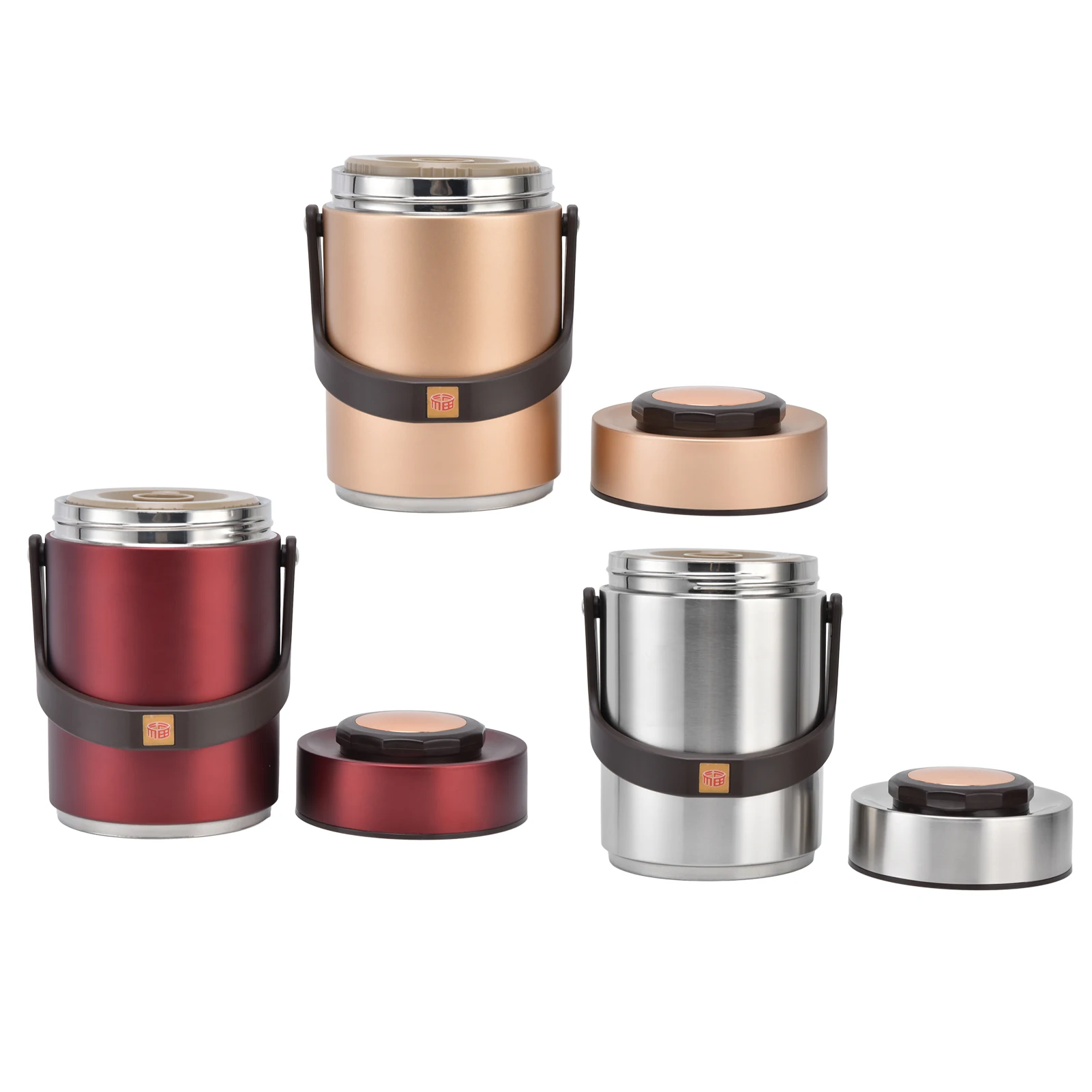 1Pcs 304 Stainless Steel Vacuum Insulation Lunch Box Portable 3 Layer Vacuum Insulated Barrel Multi Layer Insulated Lunch Box
