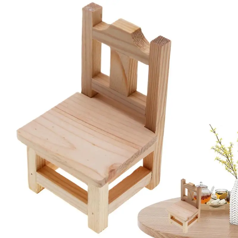 Doll-House Accessories Furniture Wooden Tiny Furniture Accessories Trolley Statue Miniature Things Small Furniture For Kids