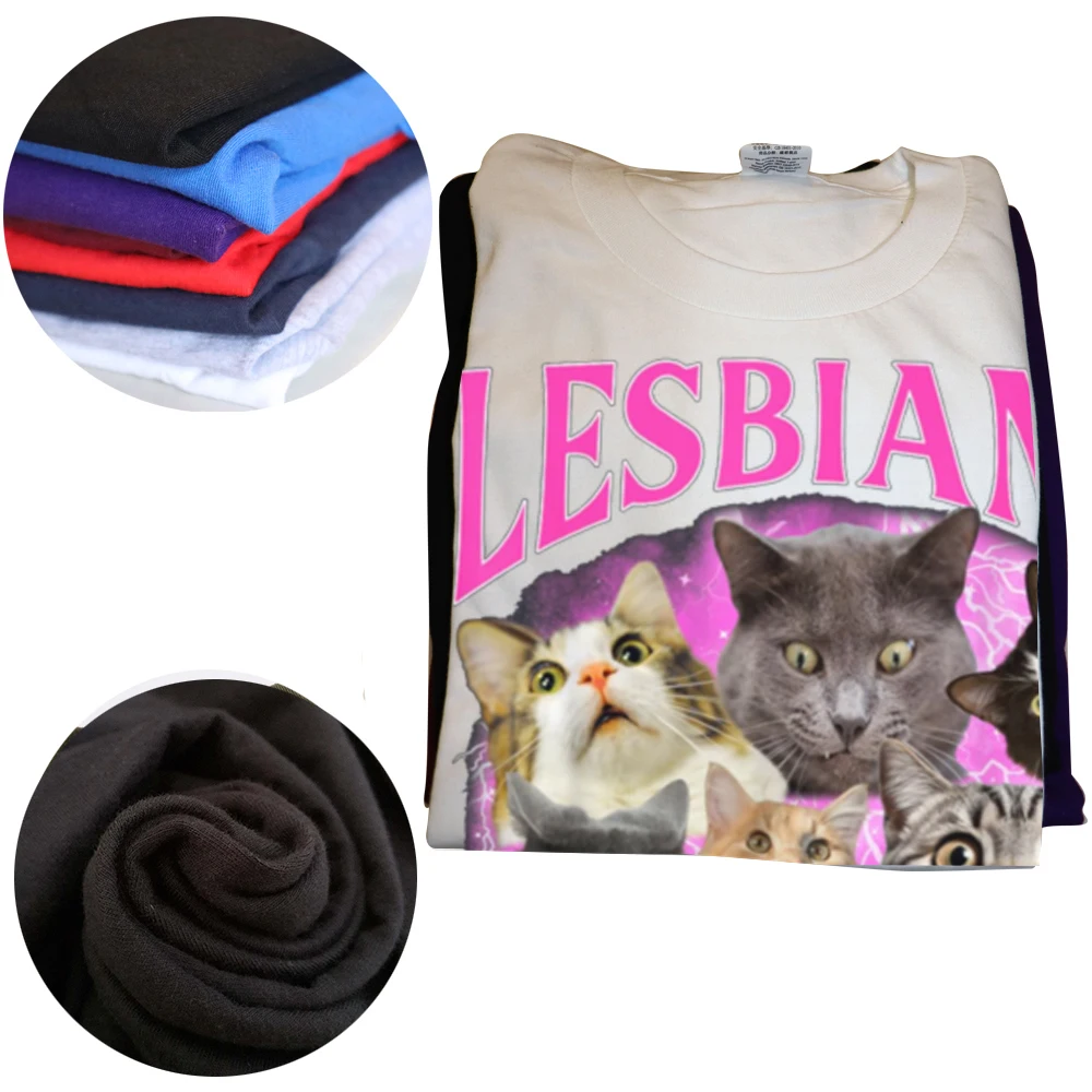 المثليات يأكل ما مضحك القط مثلي الجنس فخر LGBTQ تي شيرت قصير الأكمام هدايا ملابس رجالي موضة عادية فضفاض المتضخم تي شيرت #3