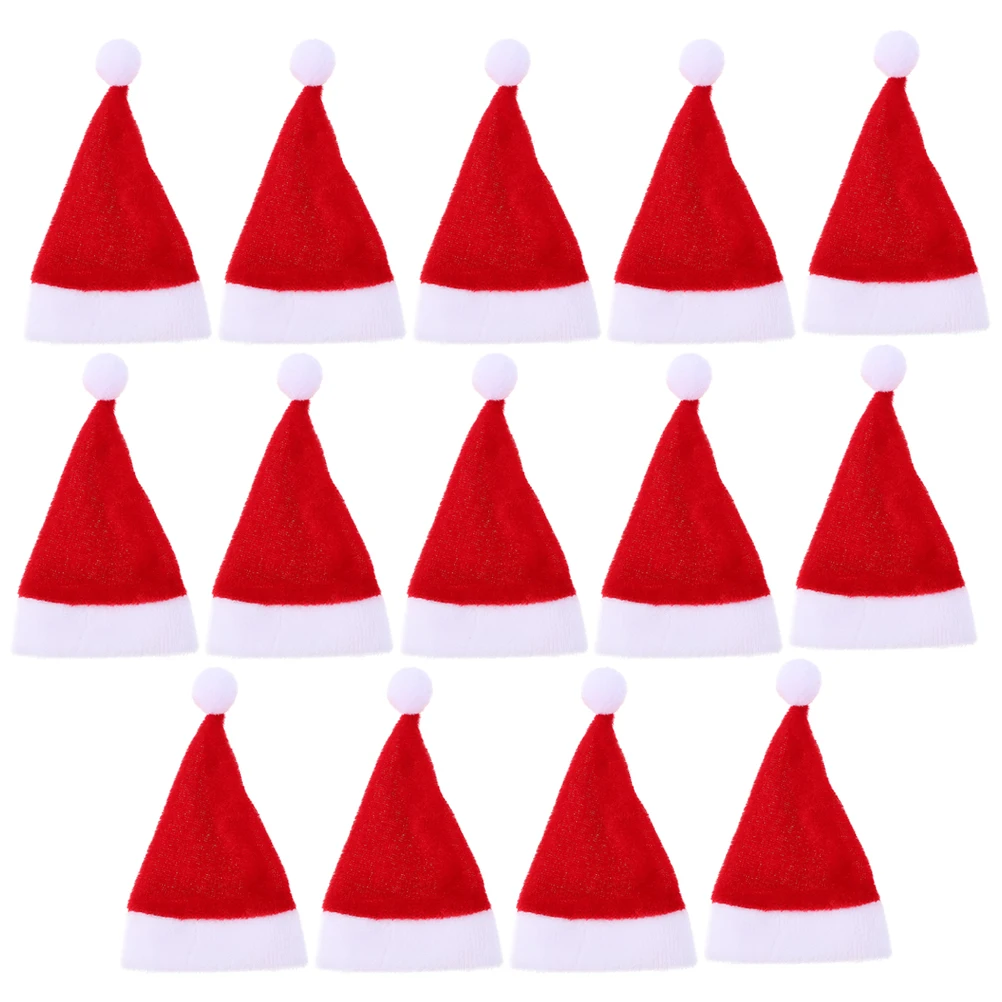 

15 Pcs Mini Santa Hat Christmas Centerpieces Winter Lollipop Cover Cap Red White Hats for Crafts Xmas Decorations Holiday