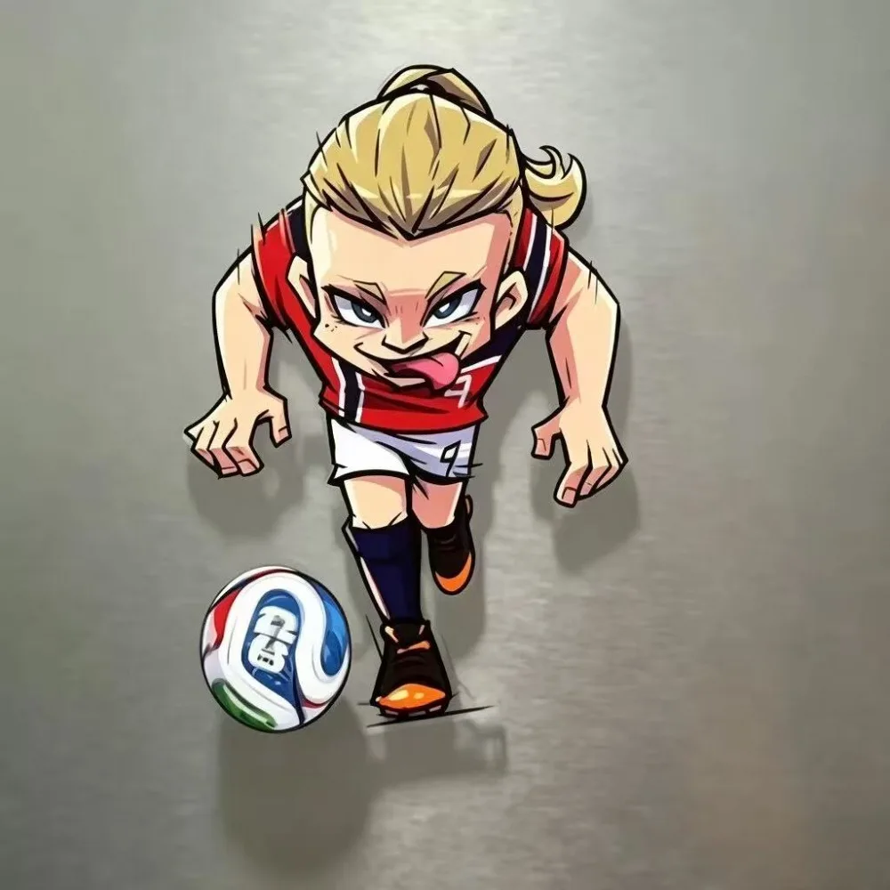 2026 Star Player Haaland Merchandise PVC Rotating Fridge Magnet Creative Cartoon Home Decor Funny Fan Souvenir Decorative Gift view 4