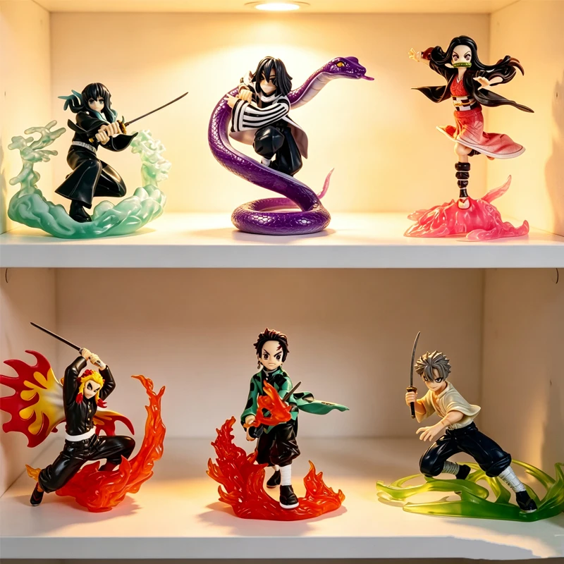 Anime Demon Slayer Actionfigur Kamado Tanjirou Nezuko Hinokami Kagura Sammlerfigur Spielzeugmodell Deko-Geschenk