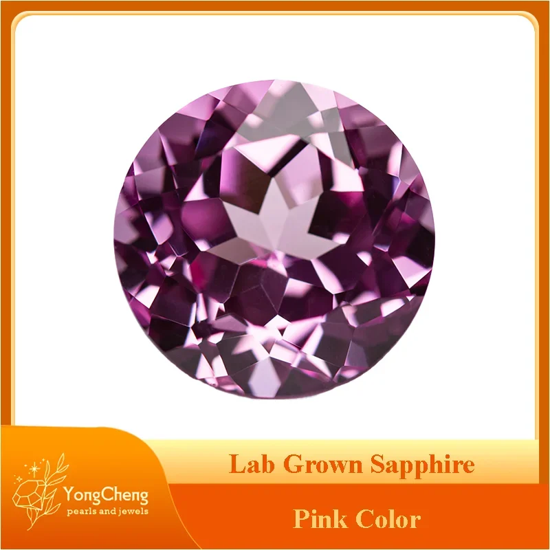 

Lab Grown Sapphire Round Cut Pink Color Top Quality Pendant Gemstones for Charms Jewelry Making Selectable AGL Certificate