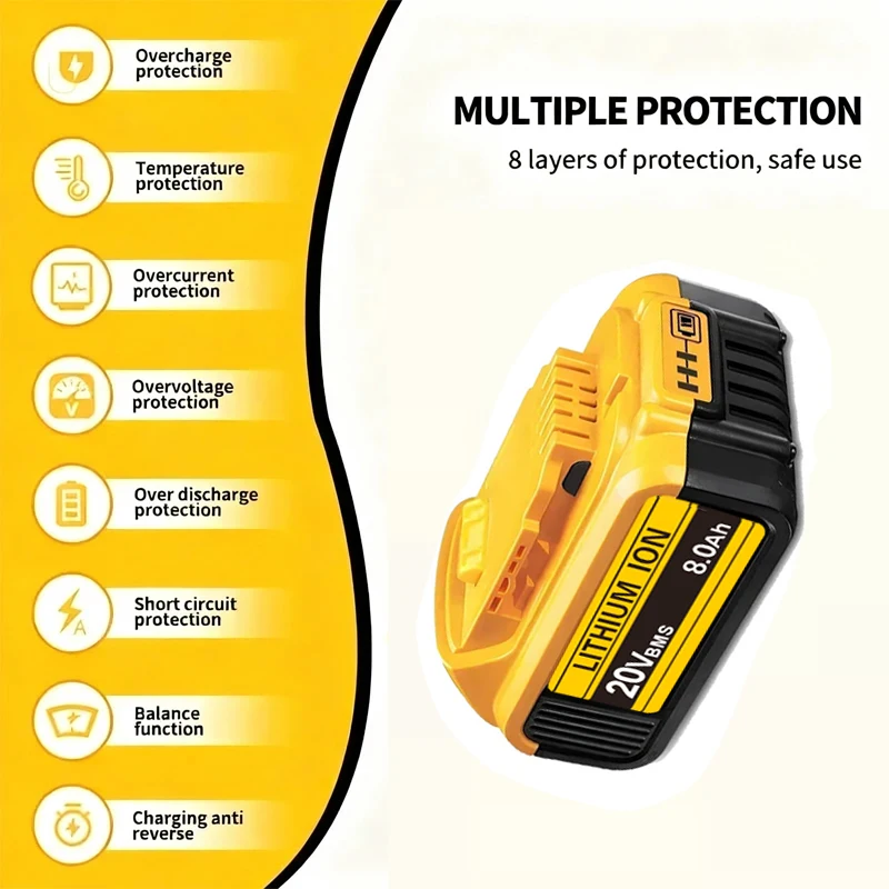 Baterie Big Fromotion 20V Li-ion pro Dewalt DCB606 DCB206 DCB200 MAX Power Tools 12-18Ah pro Dewalt 18V baterii - náhled 4