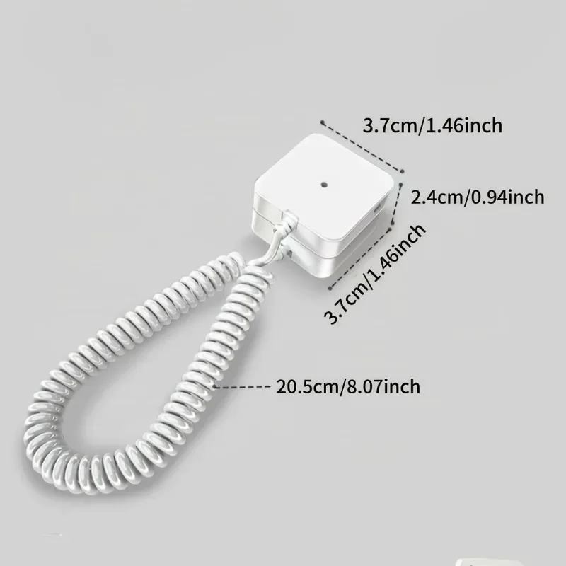 1pc Anti-Lost Remote Control Holder with Coiled Spring Cord, Wall Mount Self Adhesive TV Controller Anti-Drop Lanyard Organizer