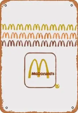 Metal Tin Sign Retro 80s McDonalds Packaging Fries Bag Cool Funny Plaque Poster for Indoor Outdoor Yard Man Cave Garage Farmhous