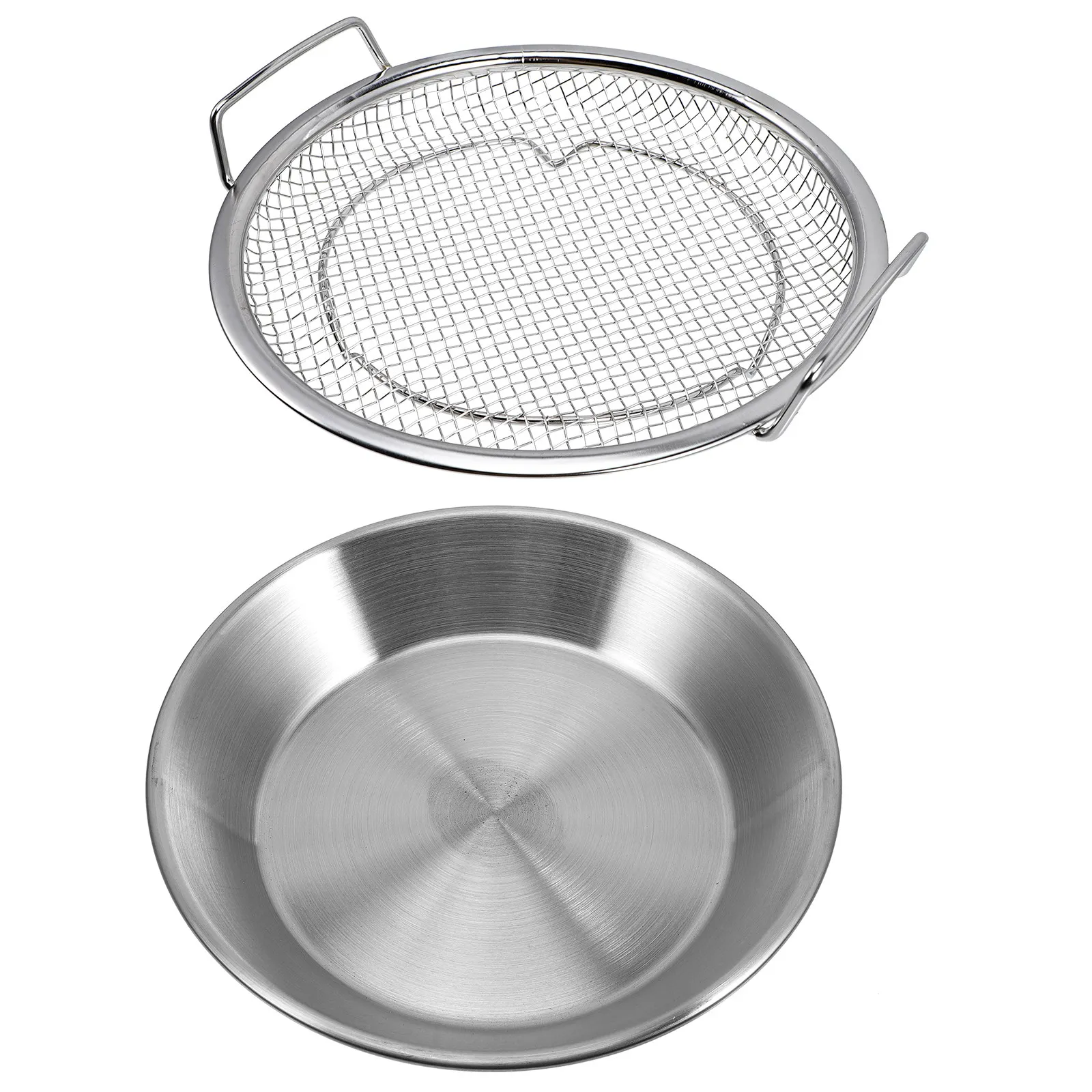 1Set Stainless Steel Oil Draining Tray Tiered Fried Food Plate Double Layer Snack Storage Dish for Fried Chicken French Fries