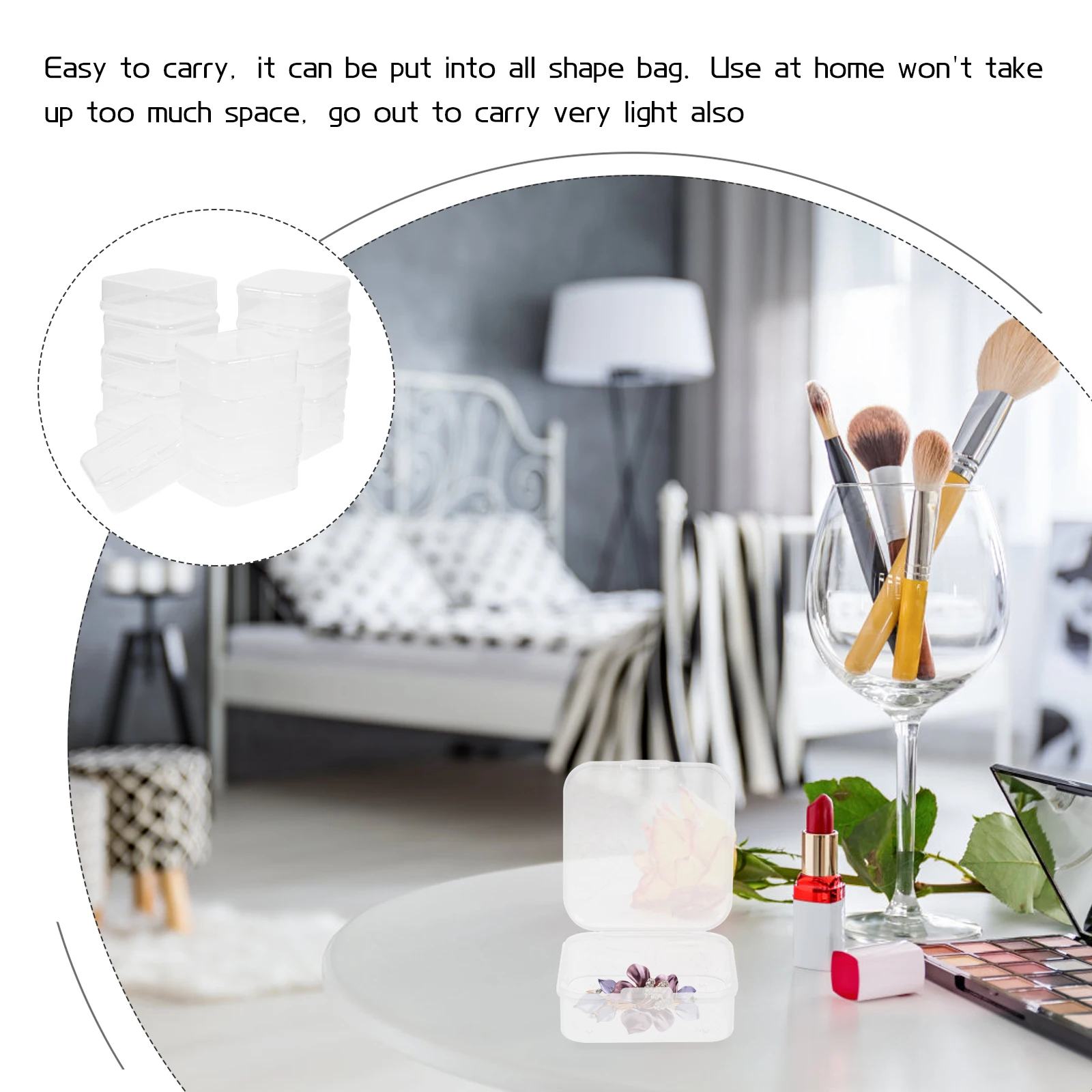 

40Pcs Plastic Small Organizer Boxes Transparent Square Storage Holder for Jewelry Beads Craft Parts Pills Earplug Cases