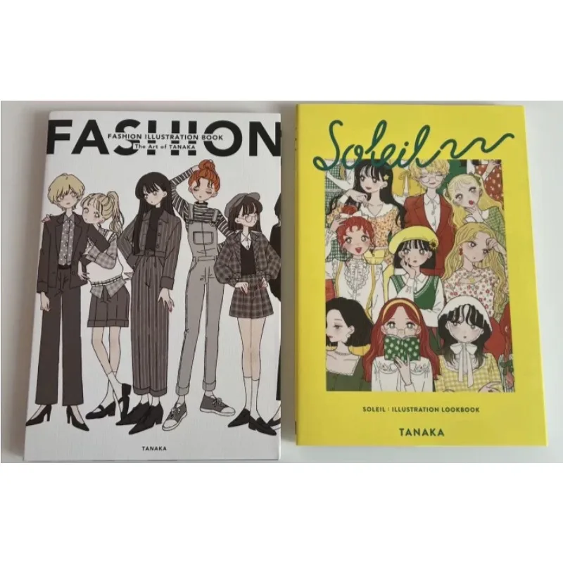SOLEIL 2 Books Tanaka Fashion Illustration Collection Art Book Korean Style Cute Girl Outfits Copying Reference